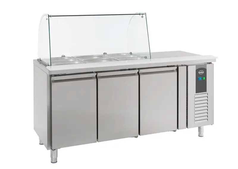 Combisteel Kühltisch mit Glas 3 Türen