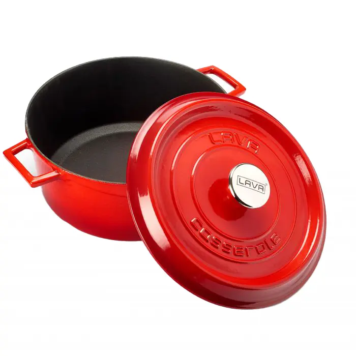 Combisteel Lava Gusseisen Casserole Ø24 Rot
