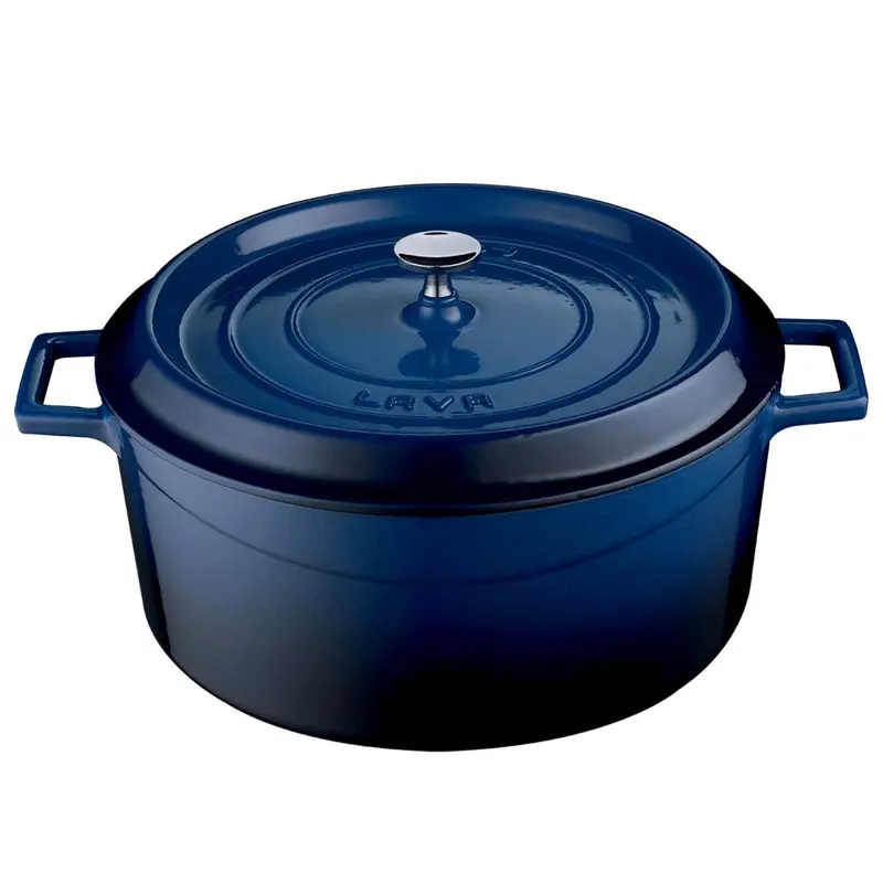 Combisteel Lava Gusseisen Casserole Ø28 Blau