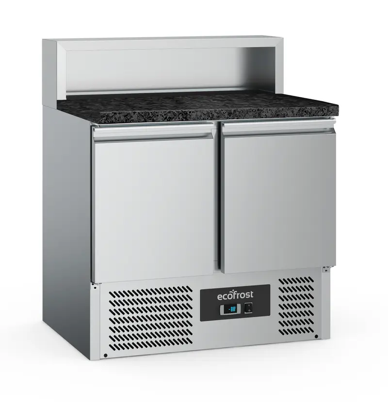 Combisteel Pizzatisch 2 Türen 5x1/6GN Behälter Schwarze Granit-arbeitsplatte