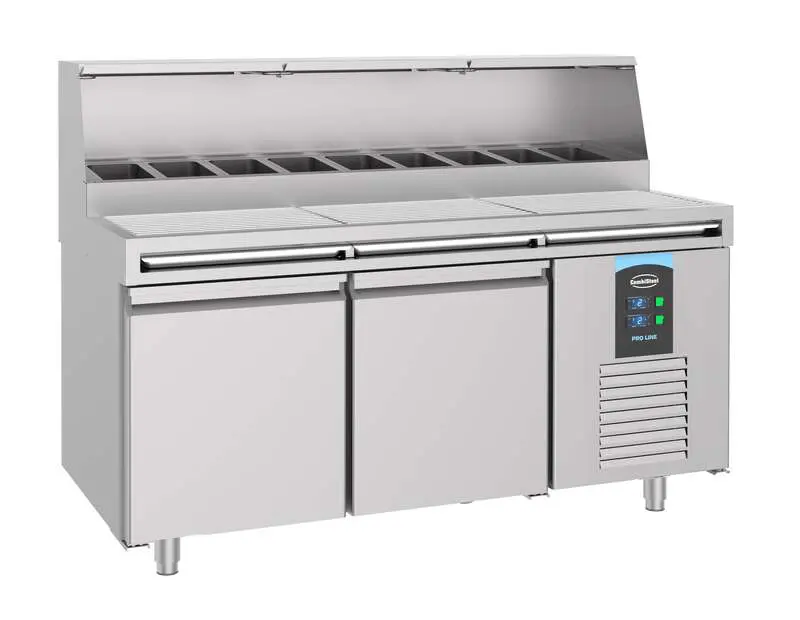 Combisteel Pizzatisch 2 Türen 9x 1/3GN Behälter