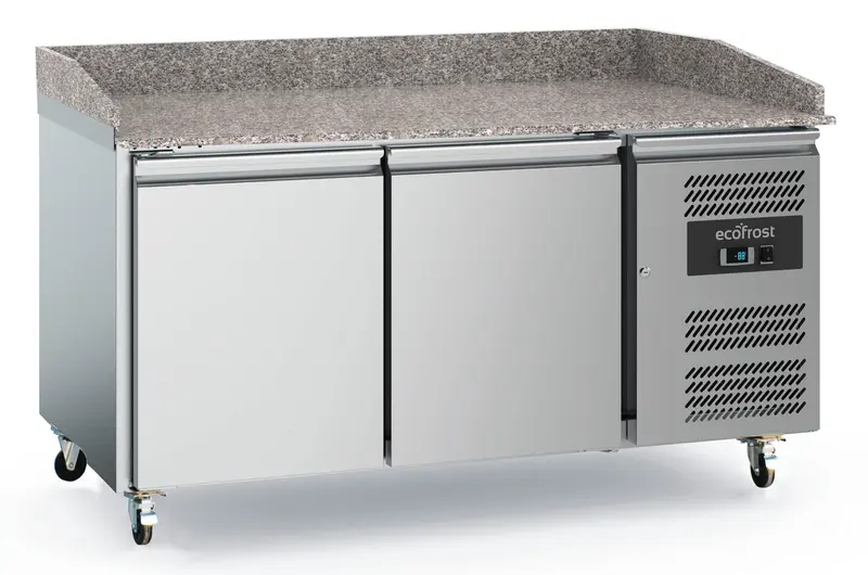Combisteel Pizzatisch 2 Türen mit Rädersatz