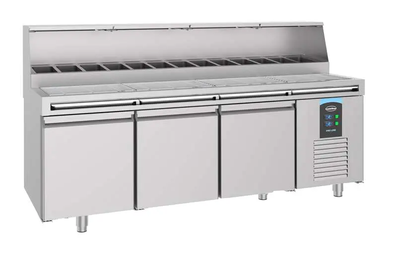 Combisteel Pizzatisch 3 Türen 13x 1/3GN Behälter