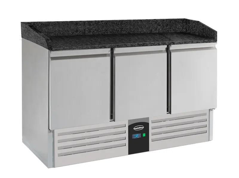 CombiSteel Pizzatisch 3 Türen Schwarze Granit-Arbeitsplatte | 7950.0061
