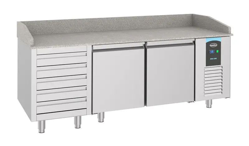 Combisteel Pizzatisch mit 2 Türen und 5 Schubladen