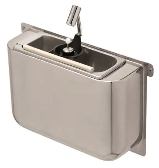 Combisteel Spülbecke für Eislöffel mit Eislöffeldusche 410 x 120 x 270 mit Wasserablaufloch, Wasseranschluss und Überlaufrohr (7108.0035)