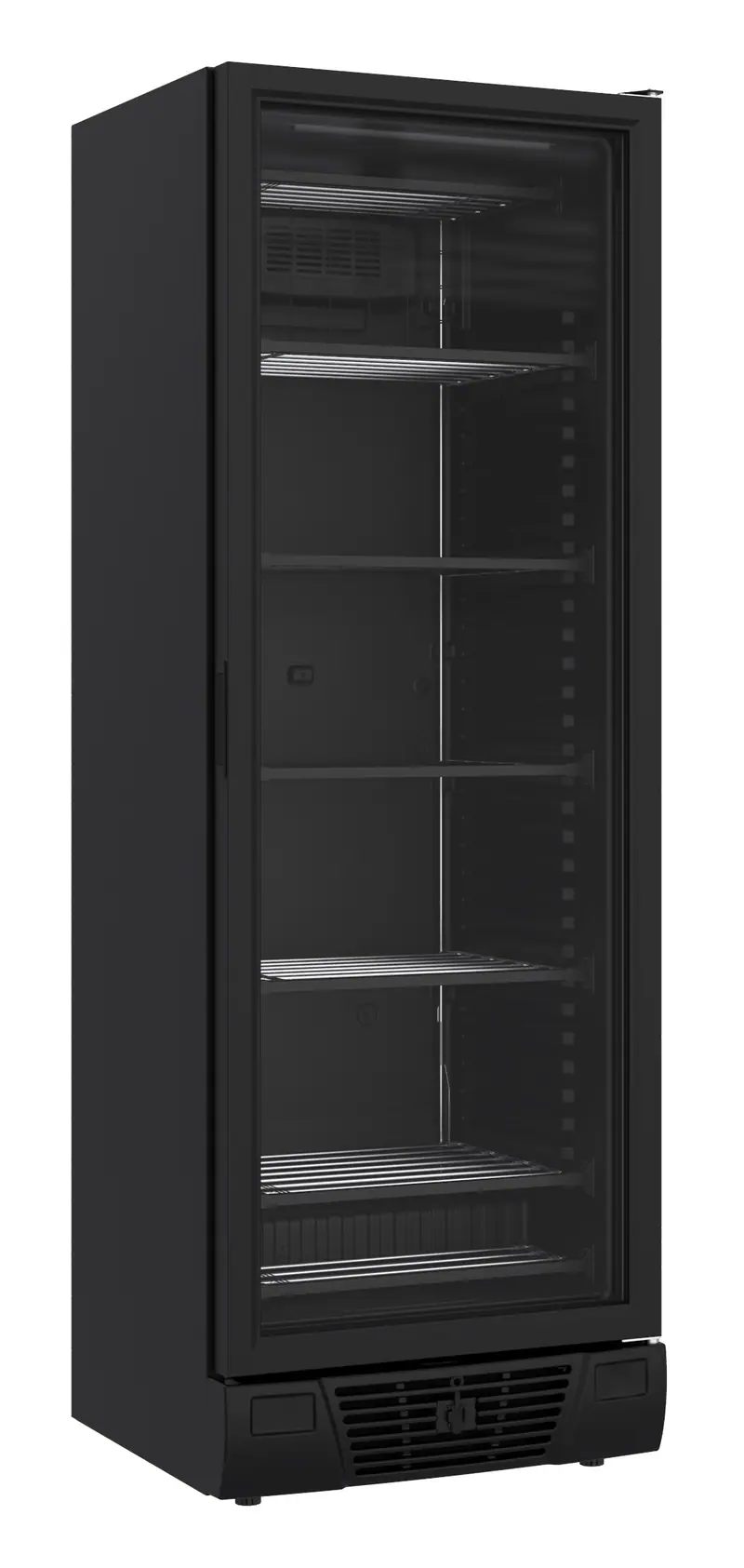 CombiSteel Tiefkühlschrank 1 Glastür Schwarz 382L | 7464.0064
