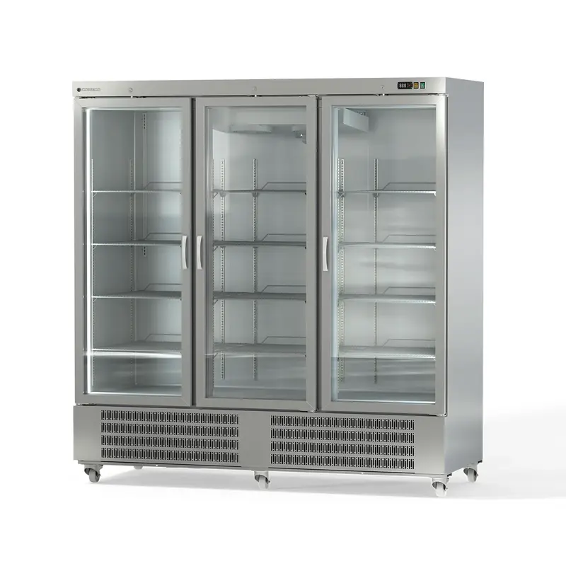 Coreco Edelstahlkühlschrank US Range 2200 mit Glastür