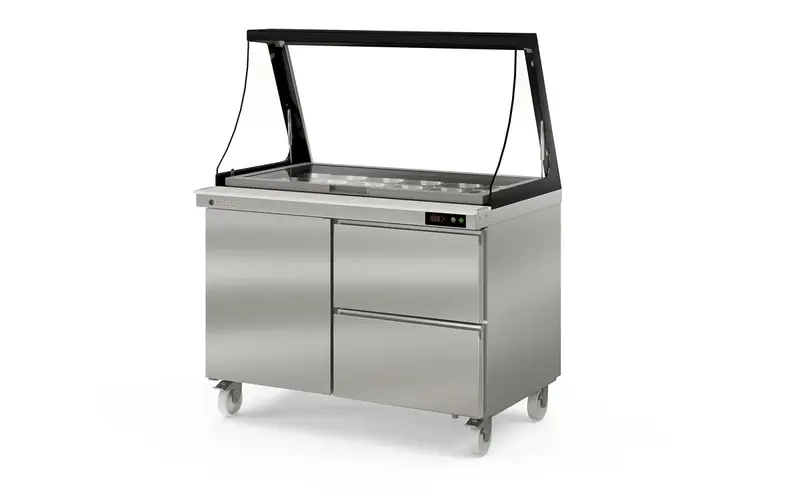 Coreco Saladette US Range 1200 - 1/2 mit Glasaufsatz