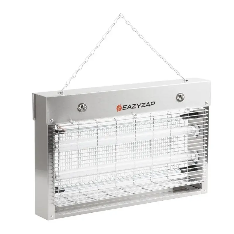 Eazyzap LED Insektenvernichter 100m² 14W, gebürsteter Edelstahl, energieeffizient