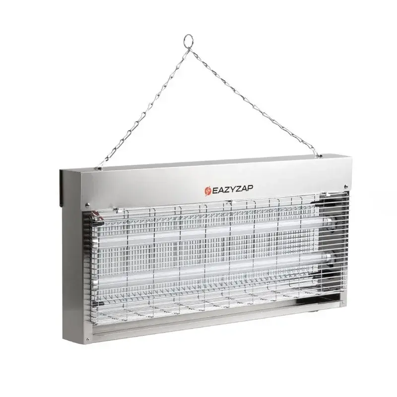 Eazyzap LED Insektenvernichter 150m² 20W, gebürsteter Edelstahl, energieeffizient