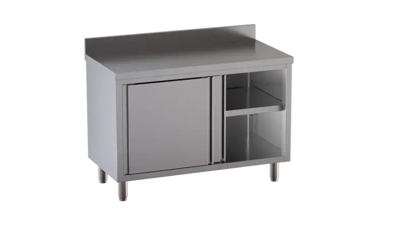 Edelstahl-Arbeitsschrank ECO 12x6 mit Aufkantung