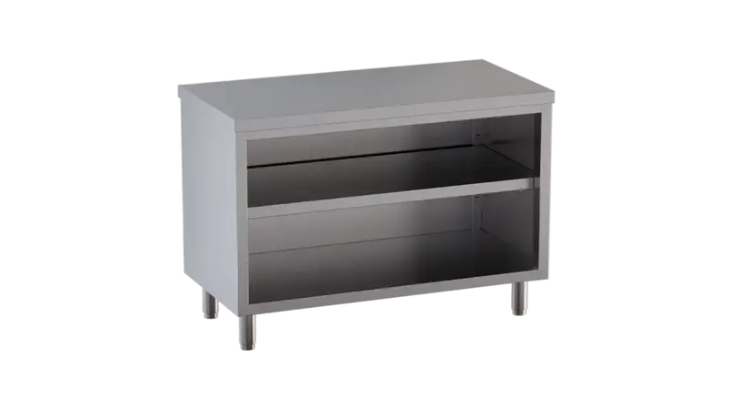 Edelstahl-Arbeitsschrank ECO 20x7 offen ohne Aufkantung