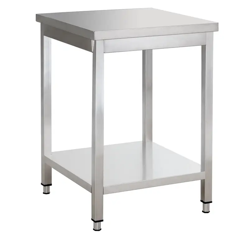 Edelstahl Arbeitstisch Basic 6x6 mit Grundboden