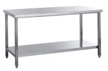 Edelstahl Arbeitstisch Eco 10x6 mit Grundboden