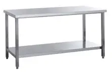 Edelstahl Arbeitstisch Eco 15x7 mit Grundboden
