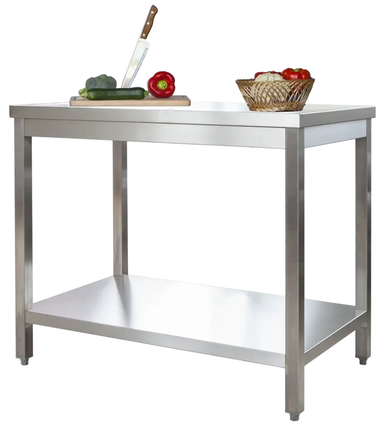 Edelstahl Arbeitstisch Profi 2000 x 600 mm - mit Grundboden