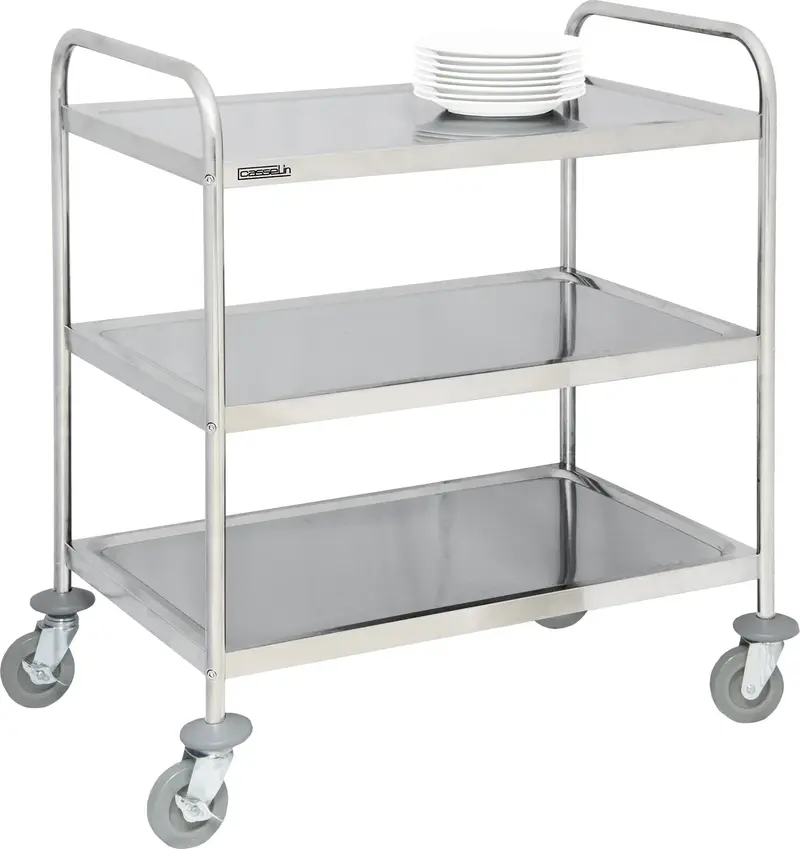Edelstahlwagen 3 Tabletts