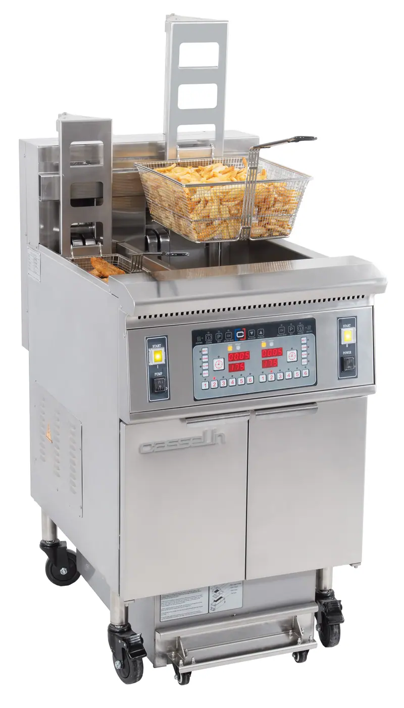 Elektro-Fritteuse mit automatischer Korbhebung und Filtration 12 + 22 Liter