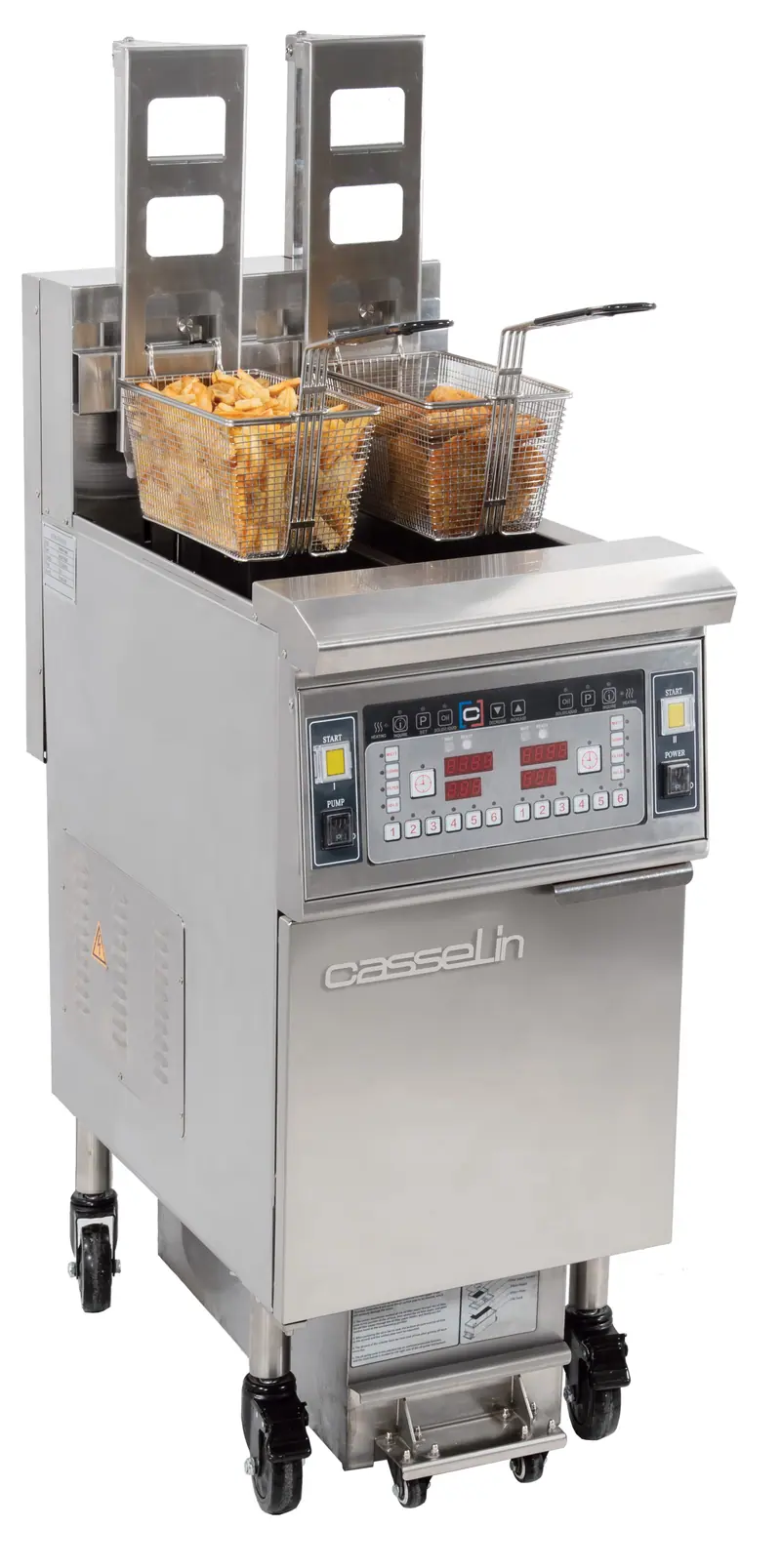 Elektro-Fritteuse mit automatischer Korbhebung und Filtration 2 x 12 Liter