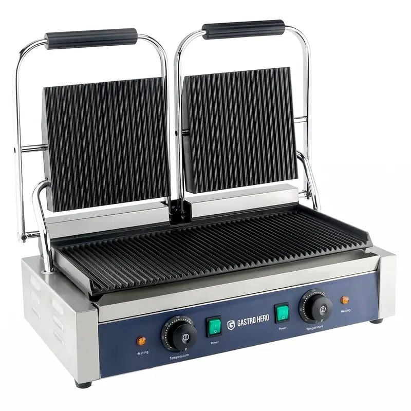 Elektro-Kontaktgrill ECO 2 x 1,8 kW, gerillt