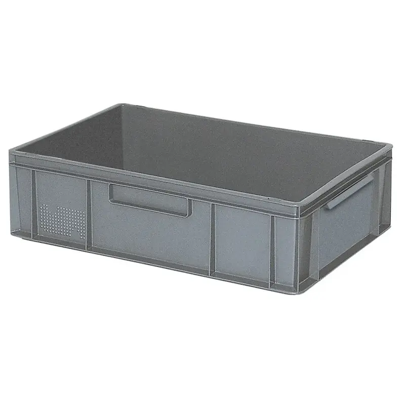 Euro-Stapelbehälter 600x400 mm, 2 Griffleisten, grau - 170 mm