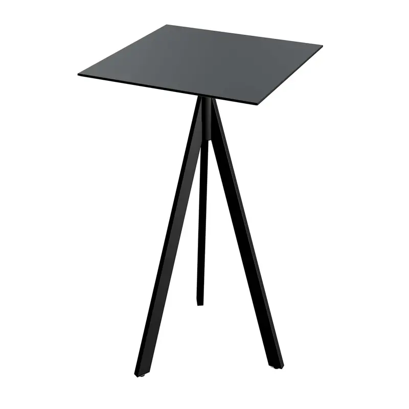 Feros Infinity Tripod Stehtisch Schwarz frame + Schwarz HPL 70x70 cm