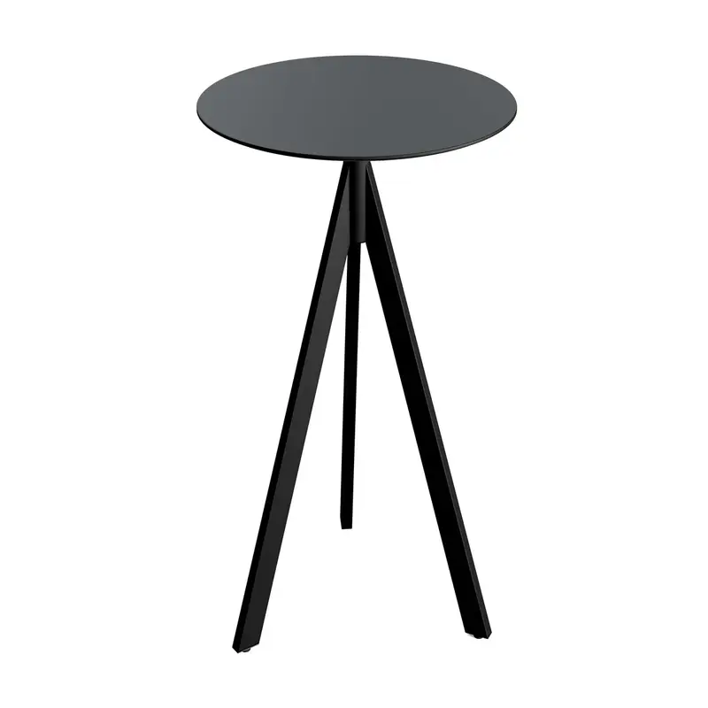 Feros Infinity Tripod Stehtisch Schwarz frame + Schwarz HPL Ø70 cm