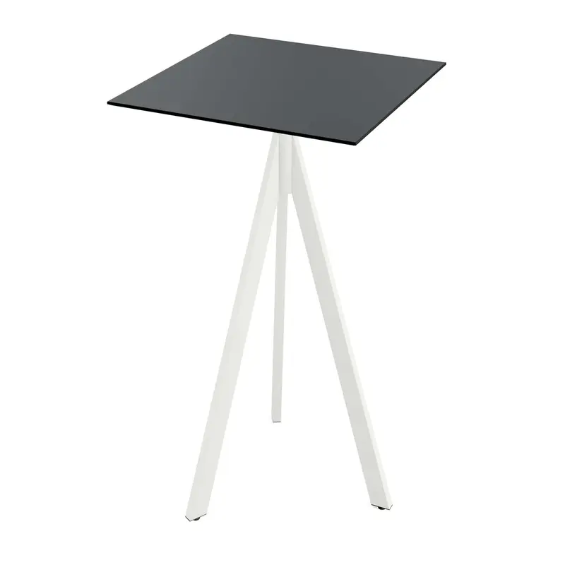 Feros Infinity Tripod Stehtisch Weiß frame + Schwarz HPL 70x70 cm