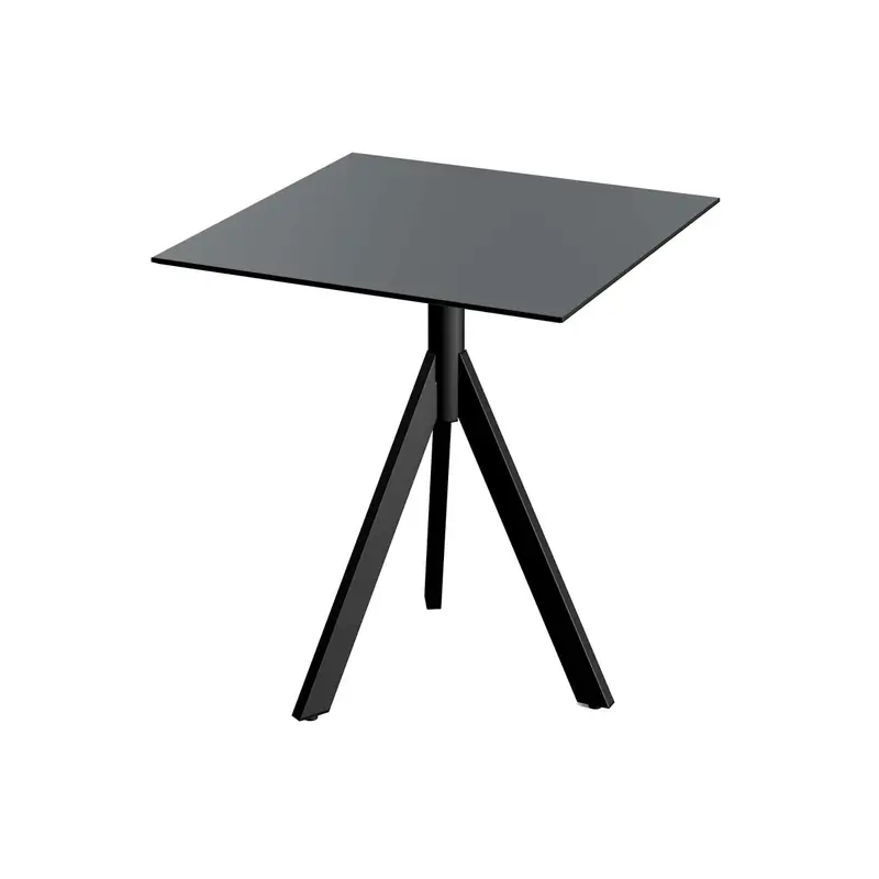 Feros Infinity Tripod Terrassentisch Schwarz frame + Schwarz HPL 70x70 cm