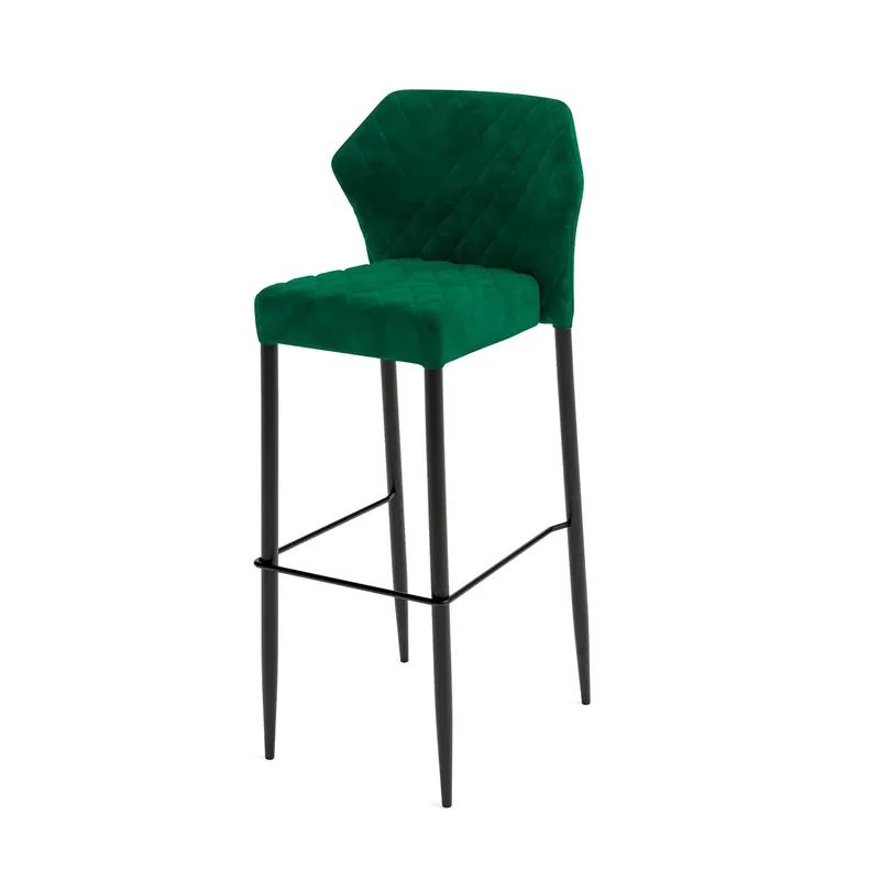 Feros Louis Barhocker Velours Gepolstert Grün, feuerhemmend, 500 x 470 x 1050 mm
