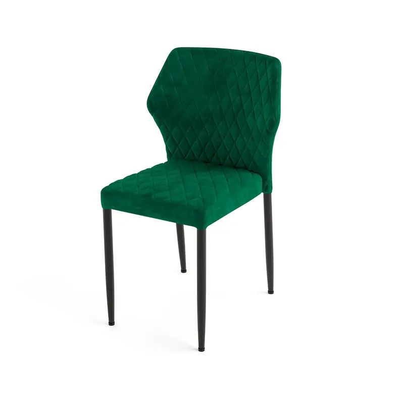 Feros Restaurantstuhl Louis, Velour Grün, velours fabric gepolstert