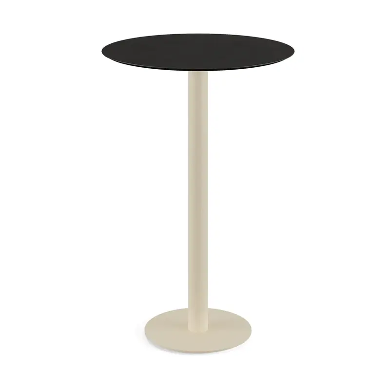 Feros Urban Stehtisch Sand frame +  Schwarz HPL Ø70 cm