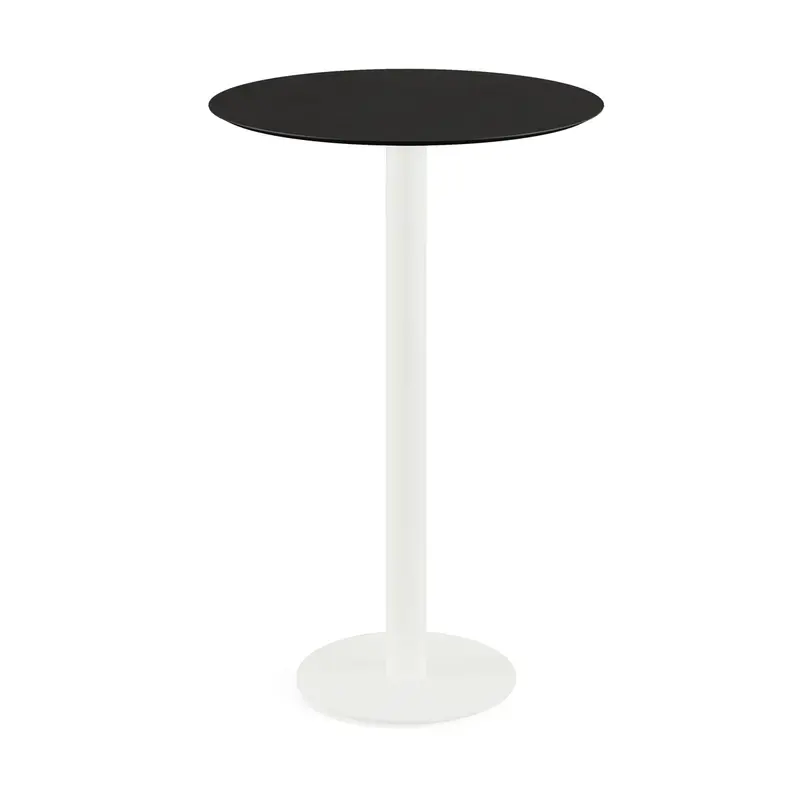 Feros Urban Stehtisch Weiß frame +  Schwarz HPL Ø70 cm