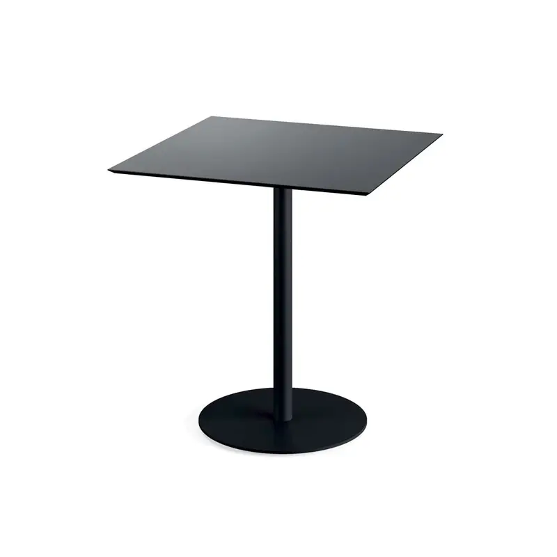 Feros Urban Terrassentisch Schwarz gestell + Schwarz HPL 70 x 70 cm