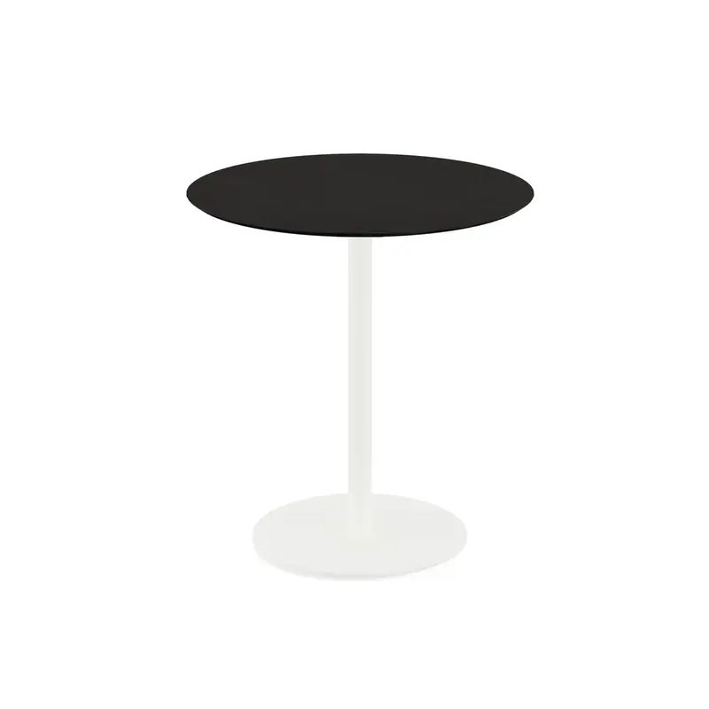 Feros Urban Terrassentisch Weiß frame +  Schwarz HPL Ø70 cm