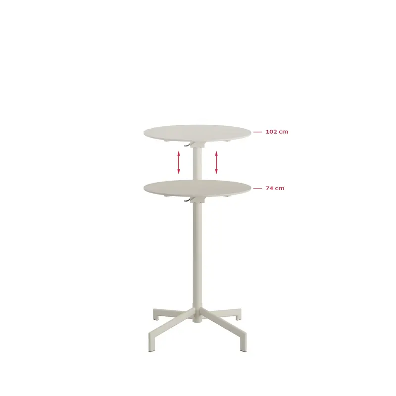 FEROS Versa Terrassen-/Stehtisch | In 2 Höhen verstellbar – Beige