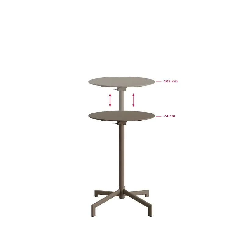 FEROS Versa Terrassen-/Stehtisch | In 2 Höhen verstellbar – Cappuccino