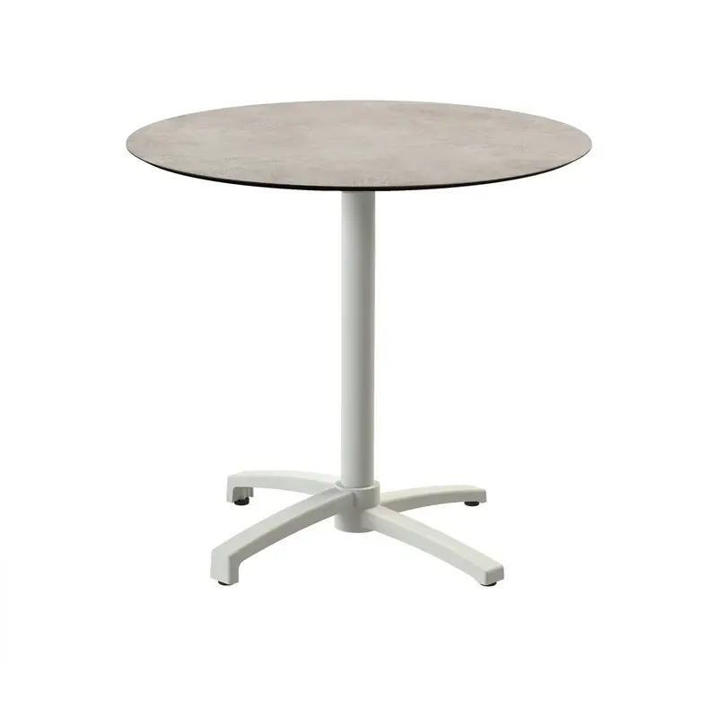 Feros X Cross Terrassentisch Sand gestell + Moonstone HPL Ø70 cm