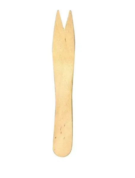 Fiesta Green Einweg-Holzbesteck Pommes-Frites-Gabel Biologisch abbaubar - 1000 Stk