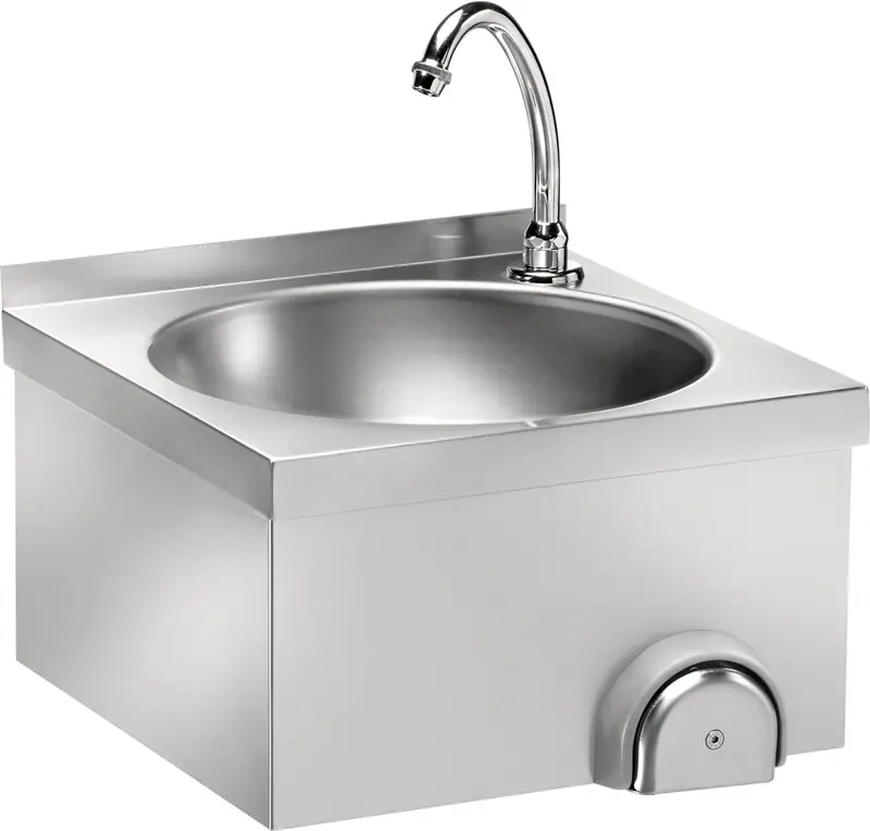 FIMAR Handwaschbecken LM40 aus Edelstahl mit Kniehebelbedienung