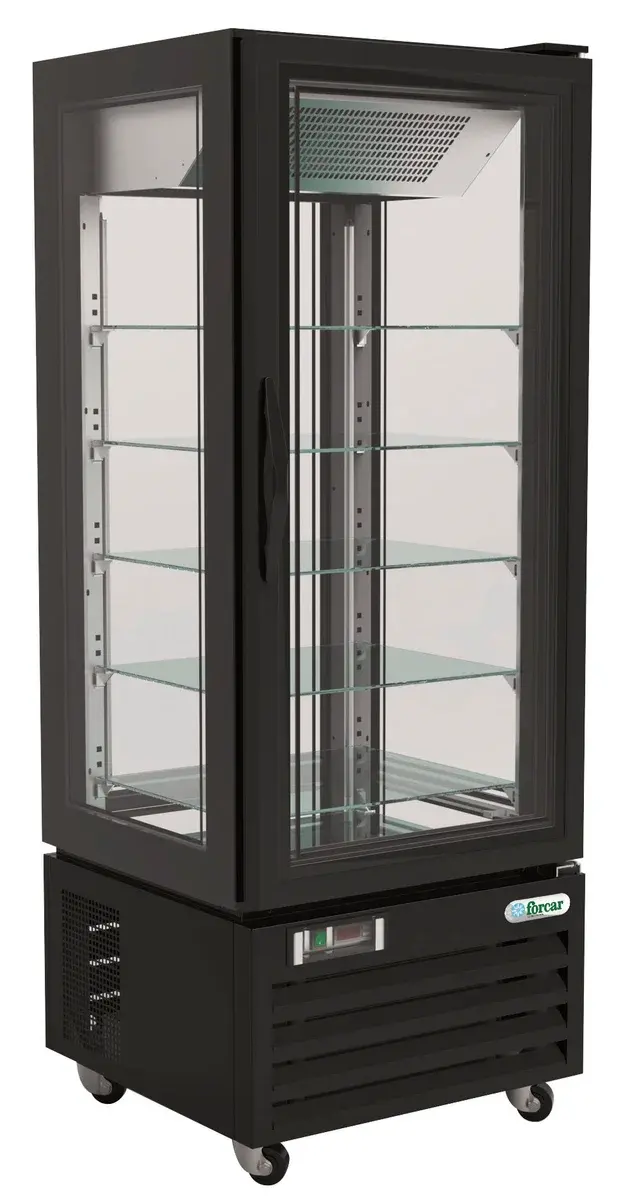 FORCAR Standtiefkühlvitrine LDC65LB 431 Liter, LED-Beleuchtung, schwarz