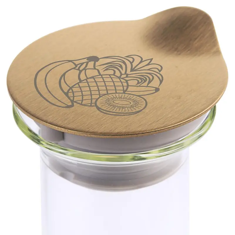 FRILICH CARAFINE/CONNECT GOLD 'Laserbeschriftung' Motif Multivitaminauf Edelstahldeckel, schwarz