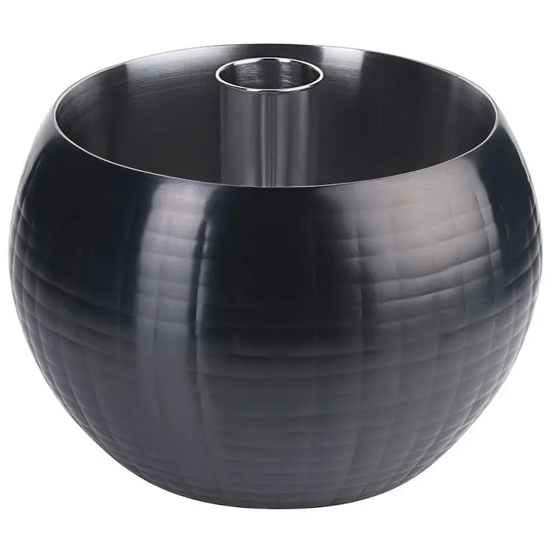 FRILICH CARAFINE Standfuß 'Triplet'BLACK, PVD schwarz, gehämmert, doppelwandig, Crasheisröhre
