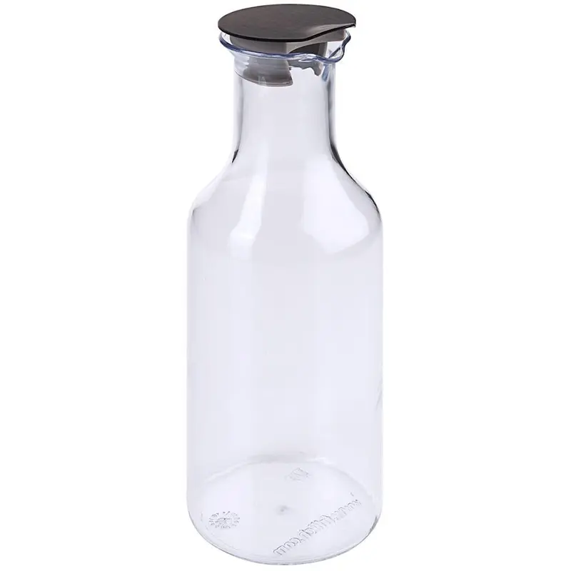FRILICH Nachschubbehälter Glaskaraffe 1,2 Liter mit Edelstahldeckel, PVD schwarz