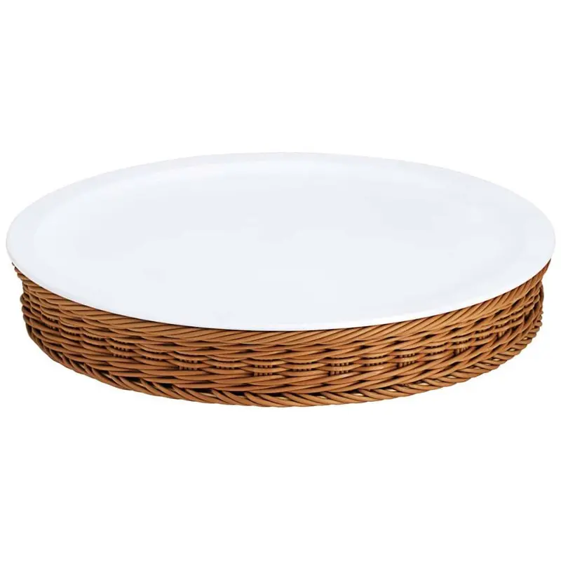 FRILICH PICKNICK 'Frischeplatte' mit Porzellanplatte, Korbstandfuß, beige