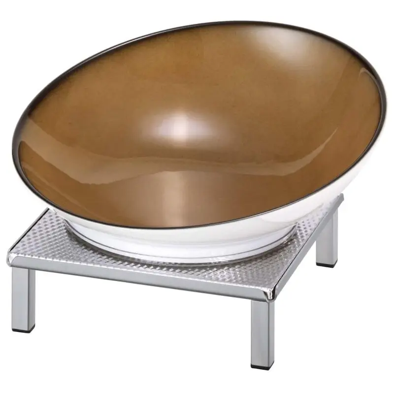 FRILICH RAISER INOX 'Buffetschale' Porzellan,cara.,Edelstahlfuß, H