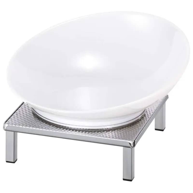 FRILICH RAISER INOX 'Buffetschale' Porzellan,weiß, Edelstahlfuß, H