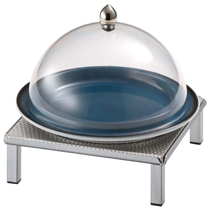 FRILICH RAISER INOX 'Clochenplatte' mit Porzellanteller, blau, H