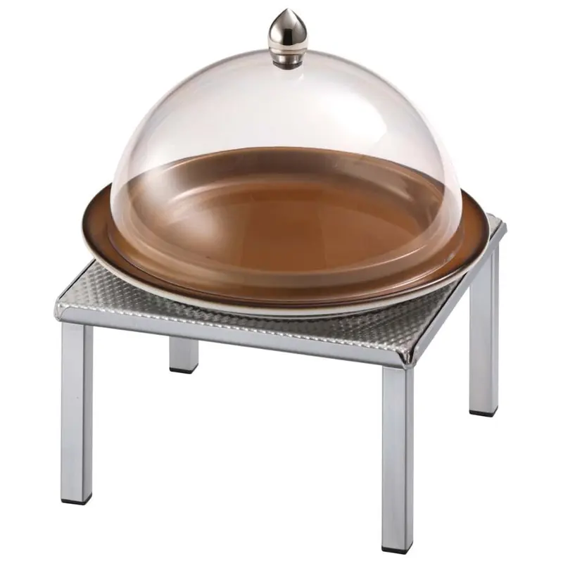 FRILICH RAISER INOX 'Clochenplatte' mit Porzellanteller, caramel, H